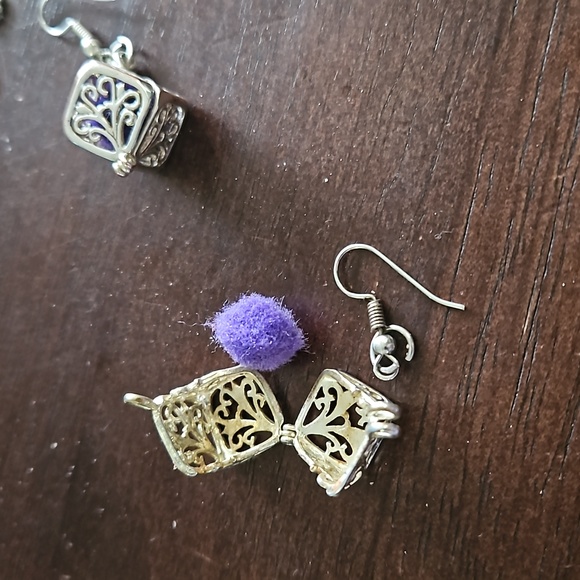 Essential Oil Sterling silver earrings pendant with chain. - Picture 4 of 4